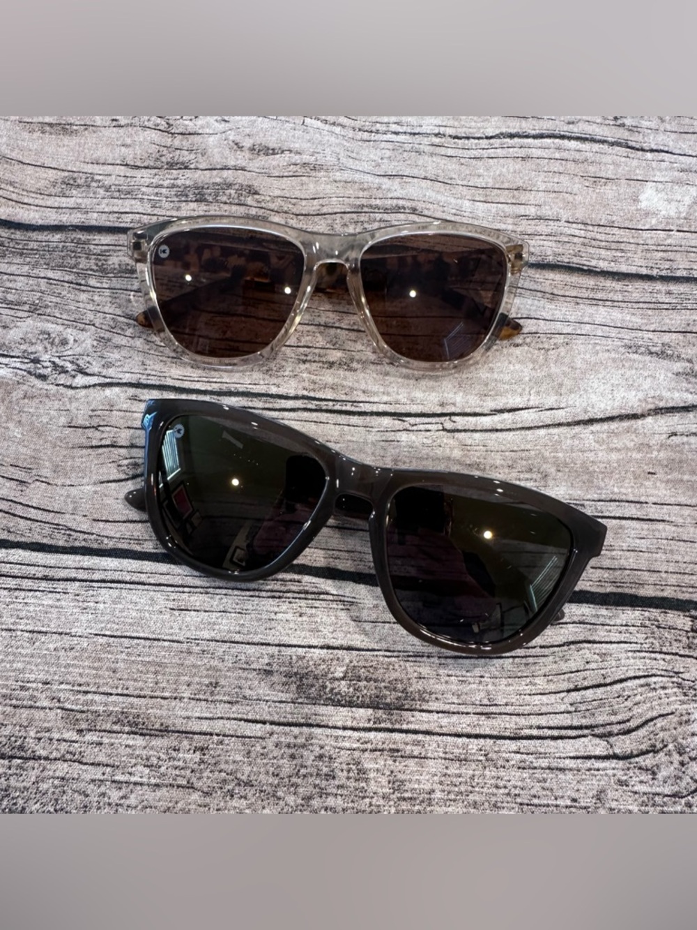 Lot of Two Knockaround Premiums Stylish Sunglasses — Tortoise & Black Frame